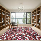 Crimson Heart Arch Scrollwork Rug