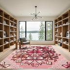 Elegant Pink Ribbon and Lace Rug