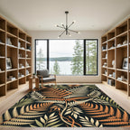 Lush Autumnal Fern Botanical Foliage Rug