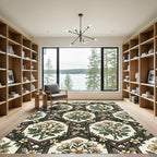 Vintage Cream Floral Hexagon Trellis Rug