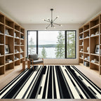 Modern Monochrome Linear Abstract Stripe Rug