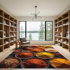 Vibrant Spiced Earth Culinary Mosaic Rug