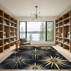 Art Deco Golden Sunburst Astral Accent Rug