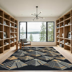 Ancient Stone Pyramids Geometric Repeat Rug