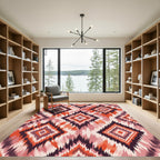 Warm Tribal Diamond Ethnic Rug