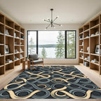 Golden Infinity Interlocking Slate Geometric Rug