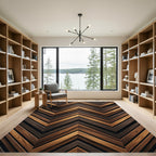Wood Grain Chevron Pattern Rug