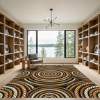 Braided Rope Swirls Gold Tan Rug