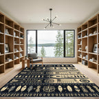 Navajo Feathers Compass Arrows Rug