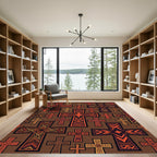 Earthy Spice Geometric Sacred Crosses Rug