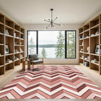 Rose Gold Chevron Pattern Rug
