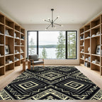 Monochrome Tribal Diamond Geo Rug