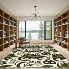 Forest Reptile Botanical Sage Green Tapestry Rug