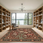 Crimson Floral Arch Garden Rug