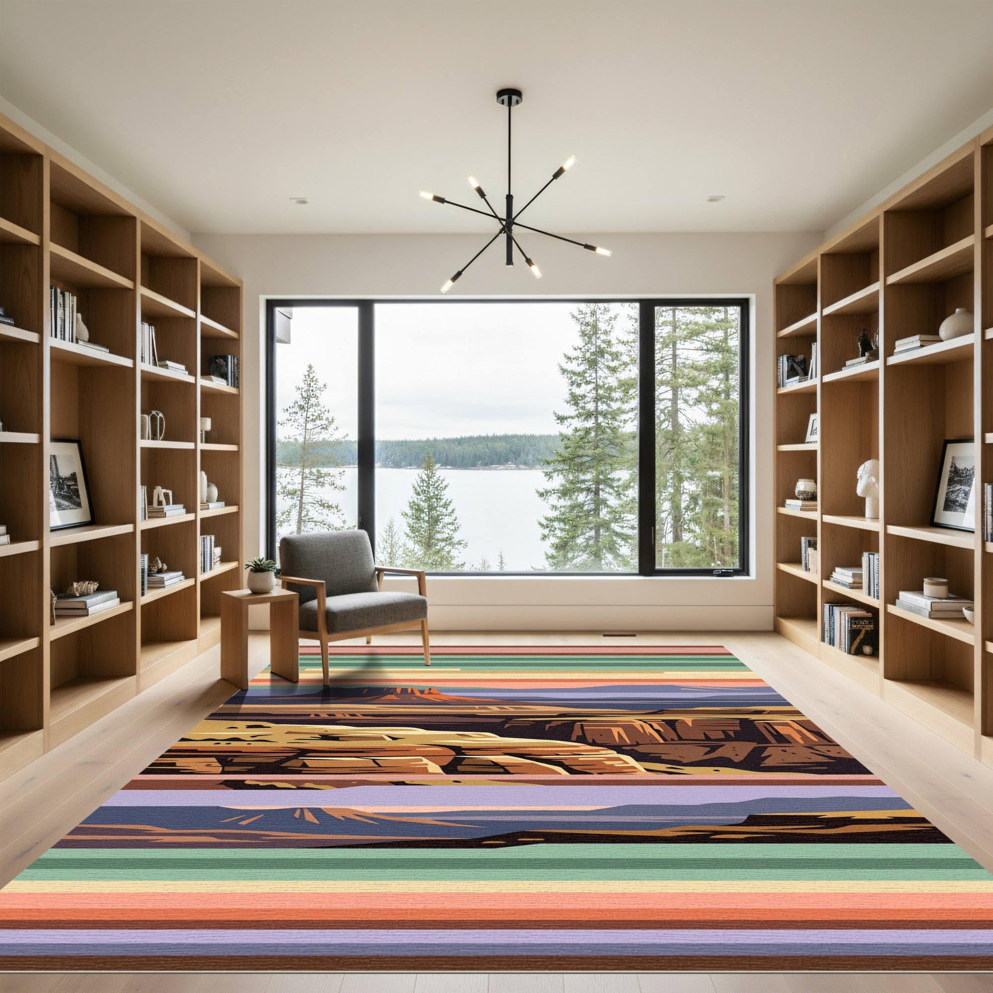 Desert Mesa Striped Southwest Landscape Rug