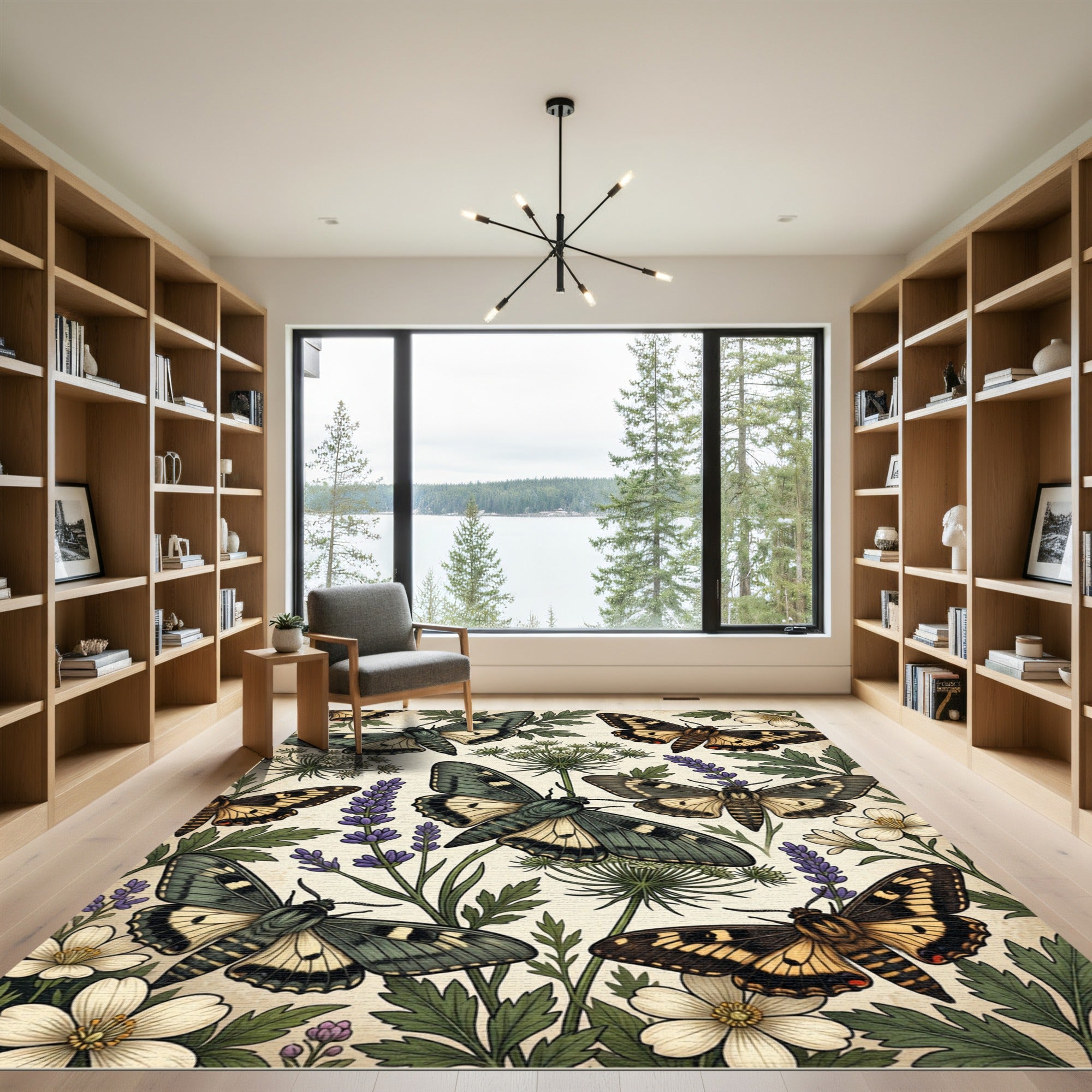 Botanical Moth and Wildflower Meadow Rug