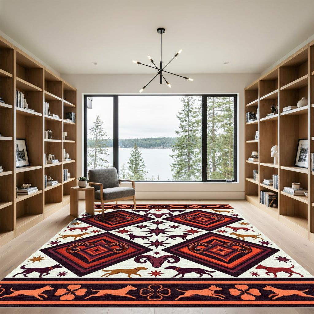 Ram and Hound Geometric Earthy Rug