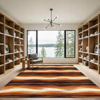 Abstract Earthy Tone Wavy Striped Rug