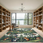 Whimsical Woodland Mouse and Herb Garden Rug