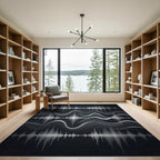 Silver Soundwave Abstract Lines Rug