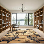 Desert Antelope Beige Savannah Art Rug