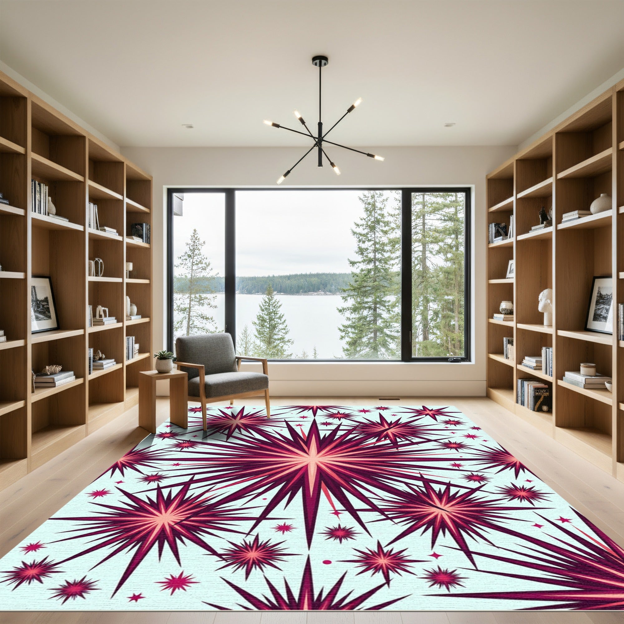 Radiant Pink Starburst Scatter Rug