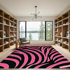 Bold Hot Pink Zebra Stripe Rug