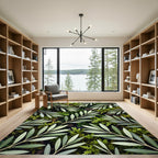 Lush Green Olive Branch Botanical Rug