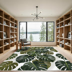 Deep Green Monstera Foliage Ensemble Rug