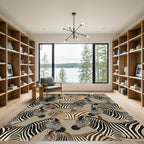 Abstract Sepia and Black Zebra Herd Rug