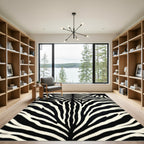Black White Zebra Hide Rug