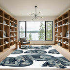 Sleeping Gray Hound Dog Composition Rug
