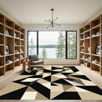 Modern Neutral Geometric Triangles Rug