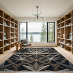 Gilded Celestial Star Filigree Accent Rug