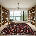 Red Crossed Arrows Heart Vignette Rug