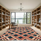 Terracotta Lattice Intersecting Geometric Rug