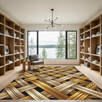 Golden Wheat Interwoven Braided Texture Rug