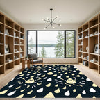 Happy Yellow Raindrops Playful Splash Rug