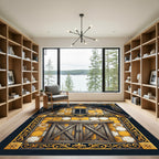 Yellow Floral Barn Tile Surround Rug
