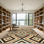 Earthy Geometric Diamond Tribal Art Rug
