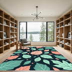 Botanical Sage and Peach Leaf Meadow Rug