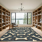 Playful Bone and Paw Slate Wall Rug