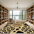 Exotic Leopard Head Animal Spot Rug