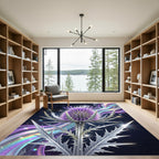 Ethereal Purple Thistle Celestial Glow Rug