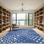 Deep Blue White Dot Cascade Rug