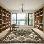 Vintage Floral Damask Flourish Medallion Rug