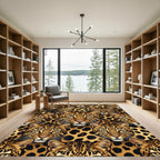 Golden Leopard Spots Wildlife Rug