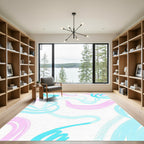 Pastel Swirls Abstract Brushstroke Rug