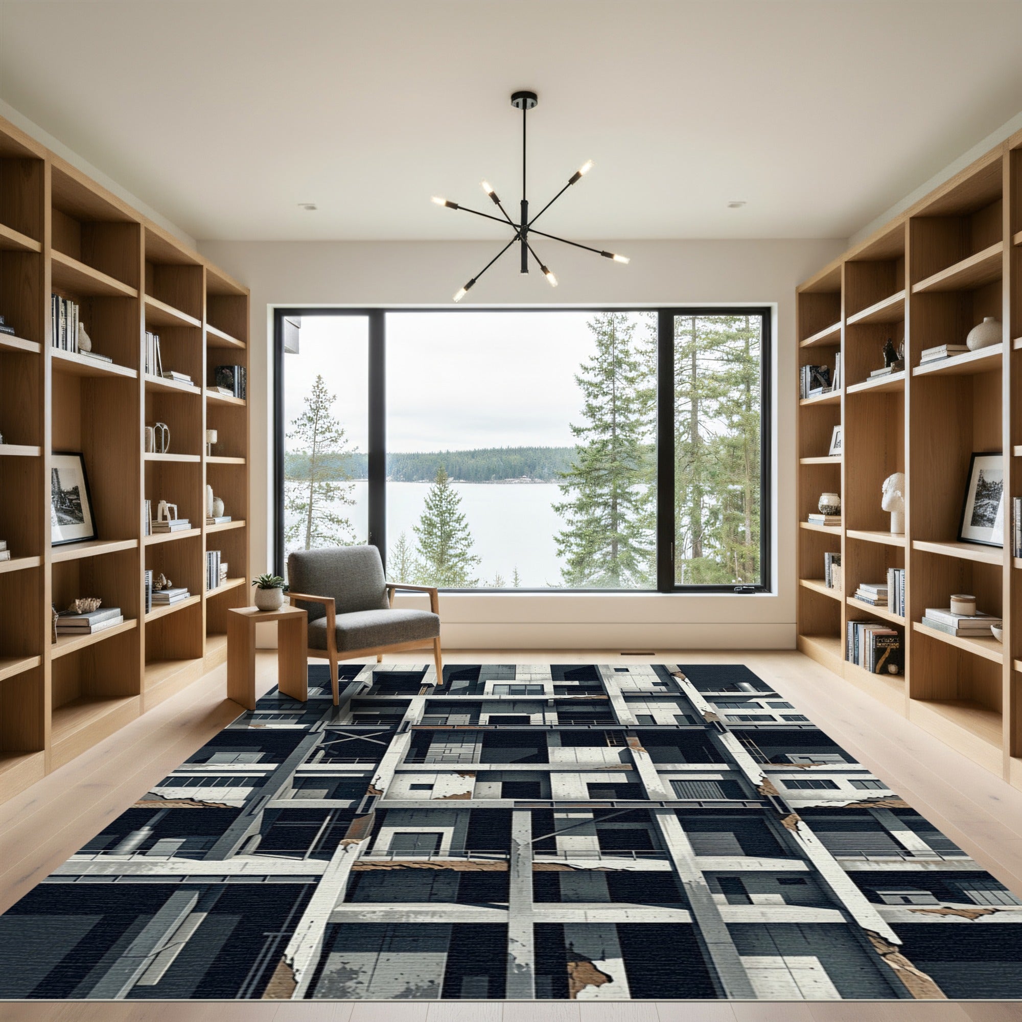 Urban Brutalist Concrete Open Structure Rug