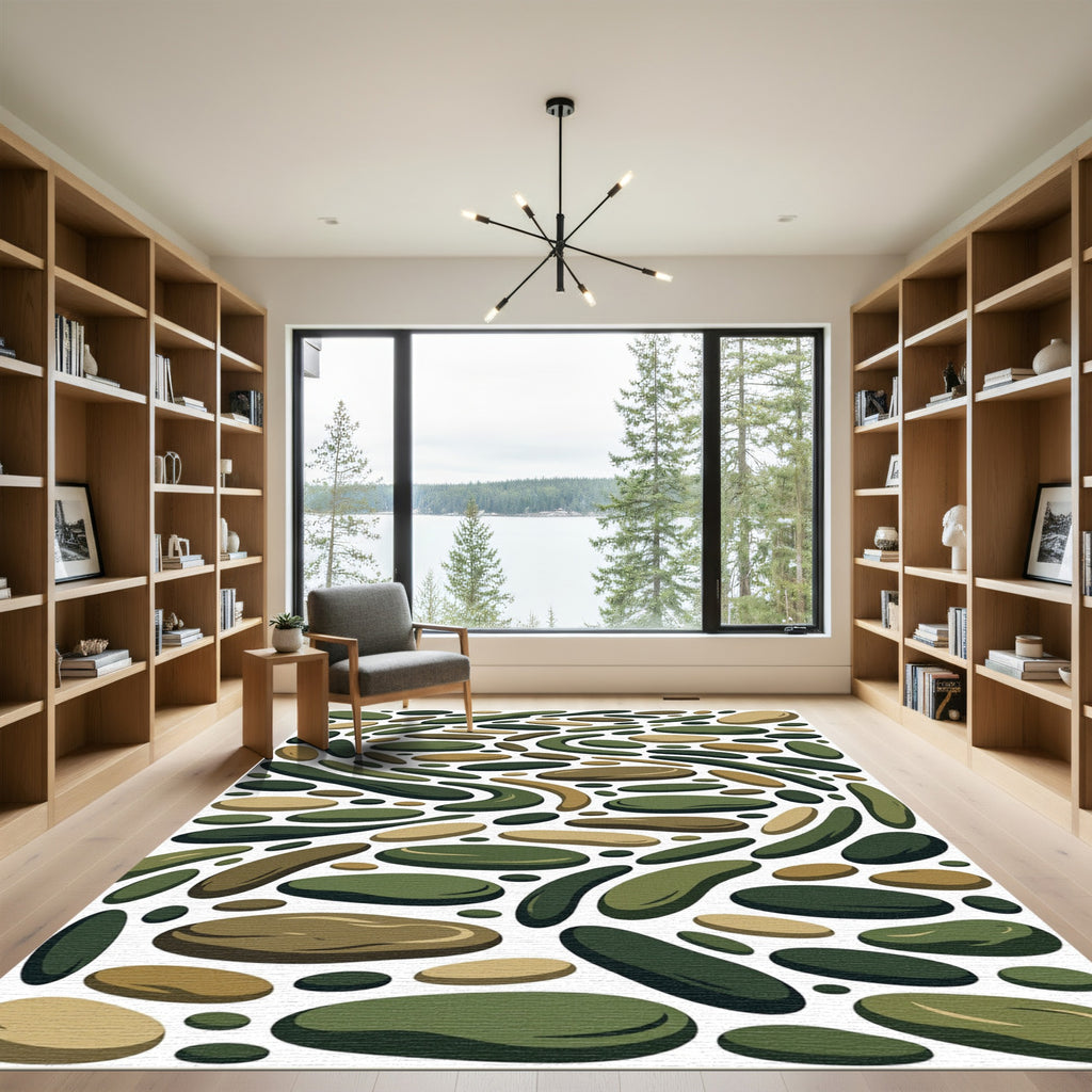 Earthy Clay Stone Scattered Composition Rug